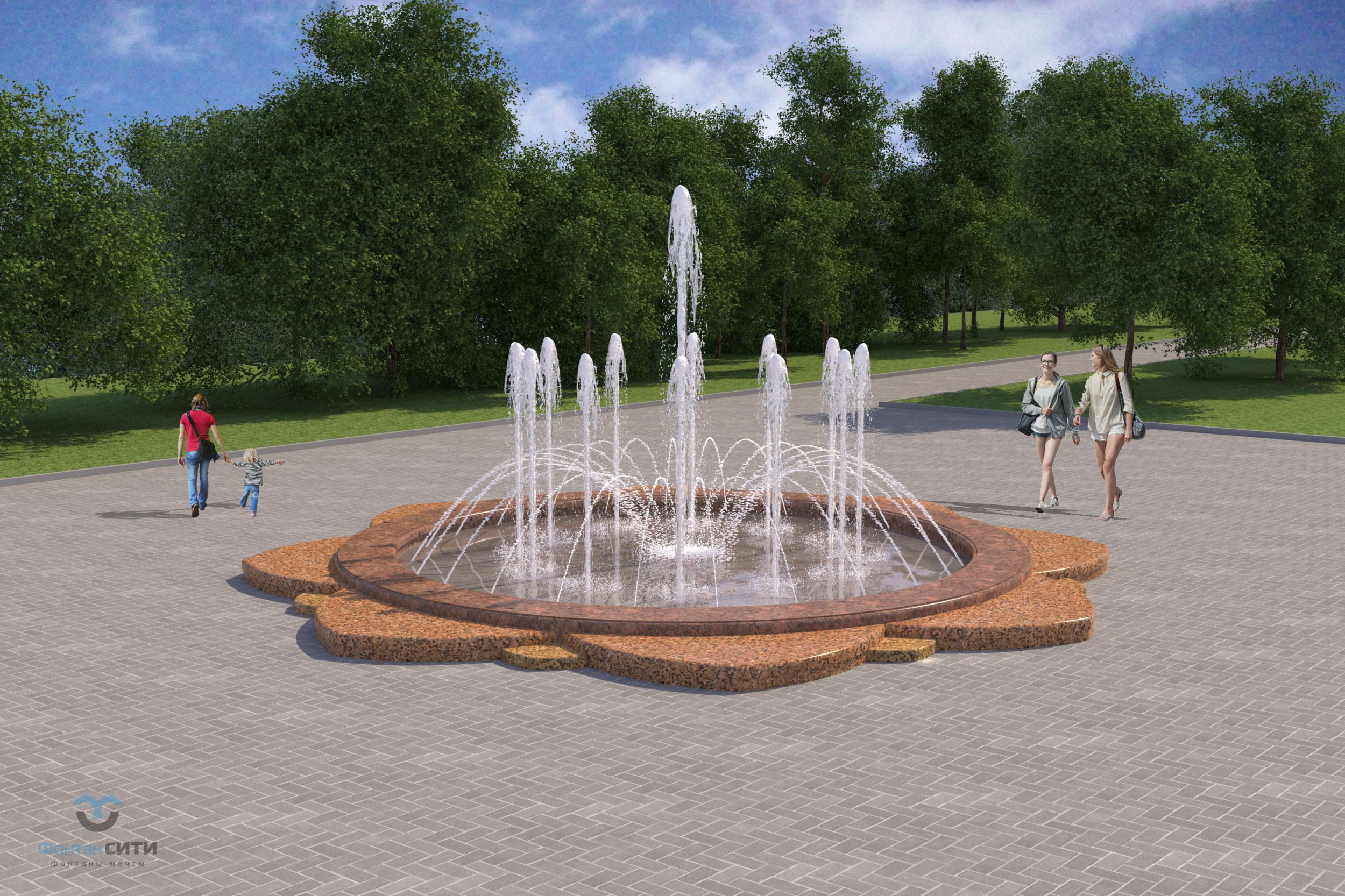 Проект Парковый фонтан из гранита г. Саратов Фонтан СИТИ Тел: 8-800-234-5405