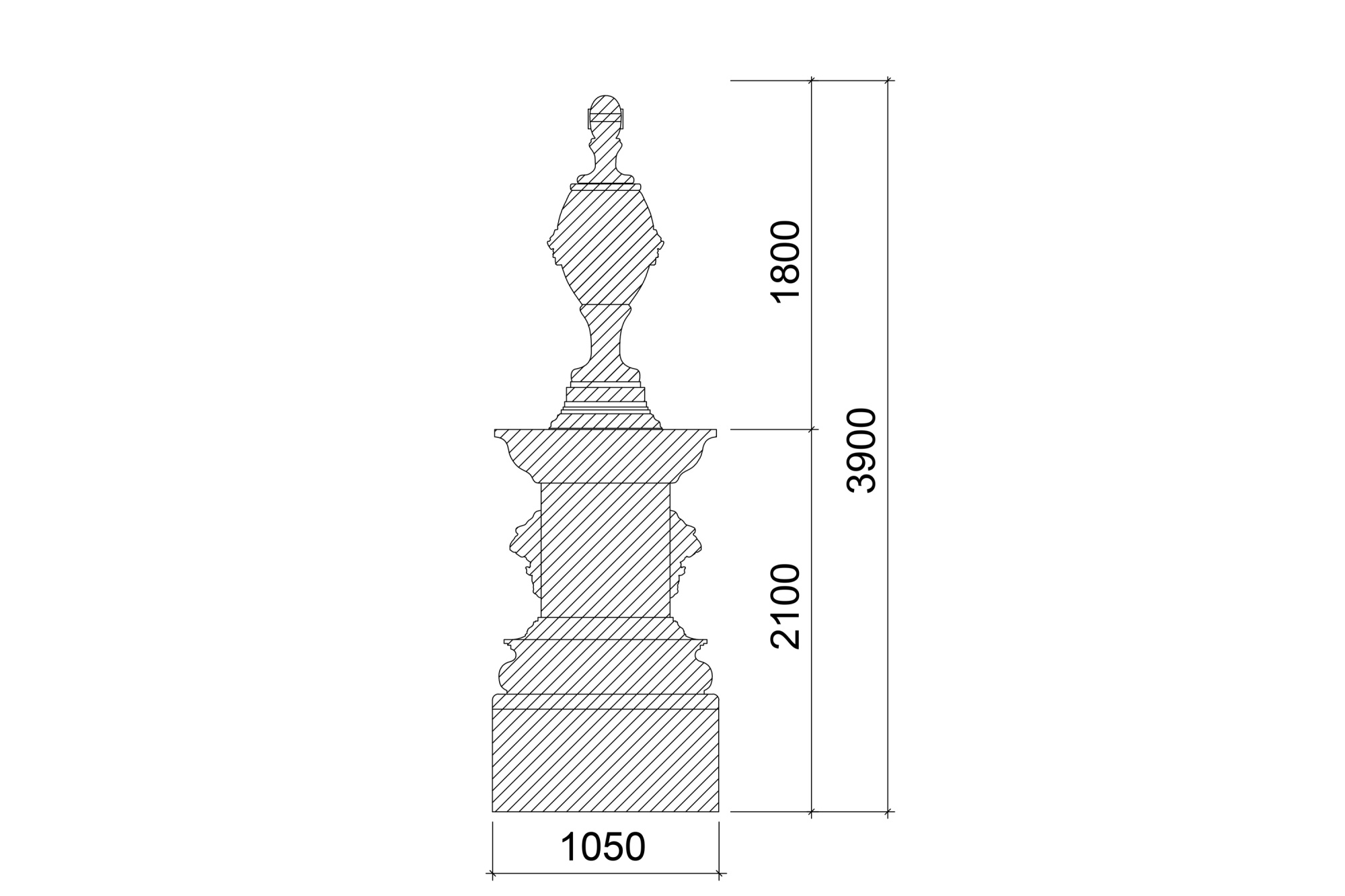 Декоративный элемент FC "Ваза на постаменте"