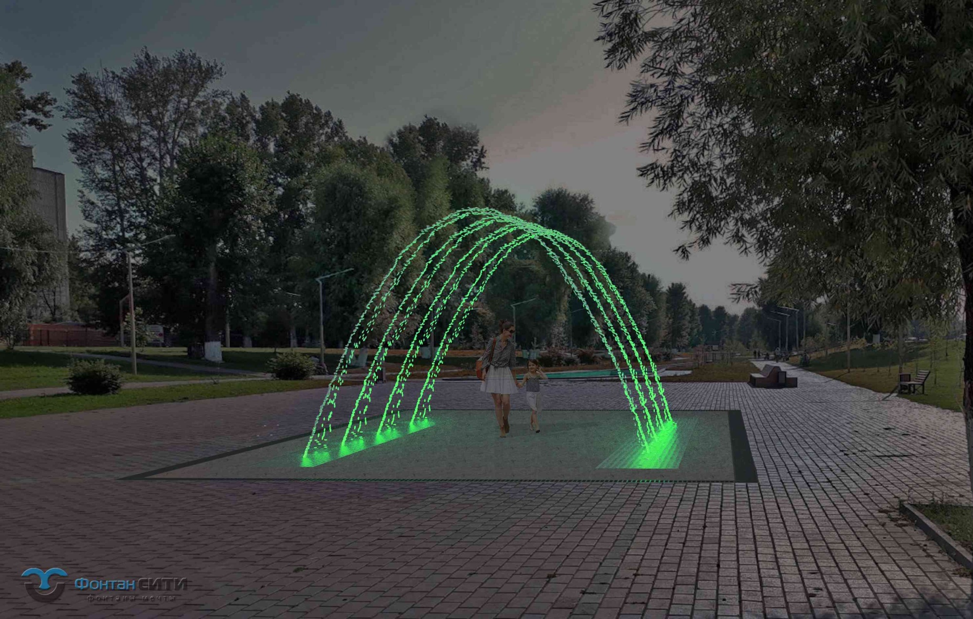 Пешеходный фонтан FC "Арка" 5000х7200