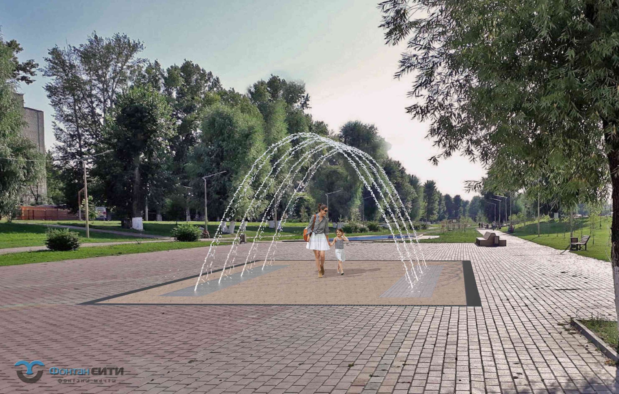 Пешеходный фонтан FC "Арка" 5000х7200