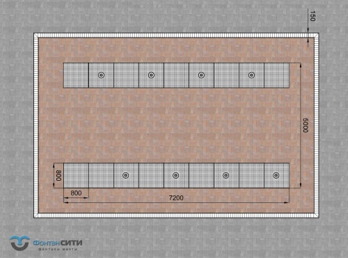 Пешеходный фонтан FC "Арка" 5000х7200