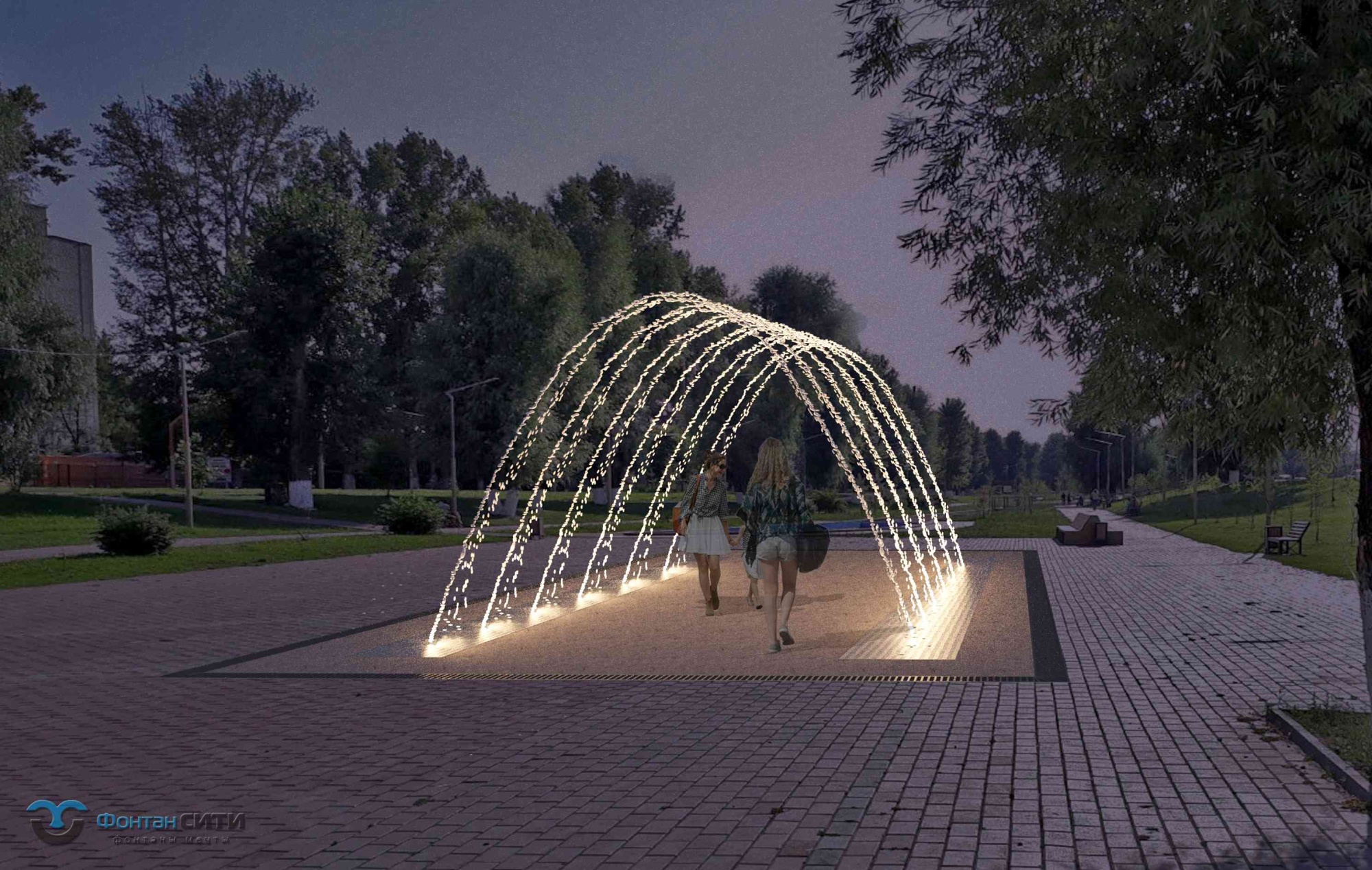 Пешеходный фонтан FC "Арка" 5000х8000