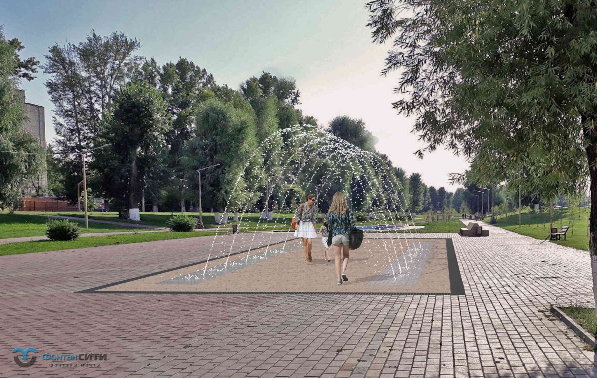 Пешеходный фонтан FC "Арка" 5000х8000