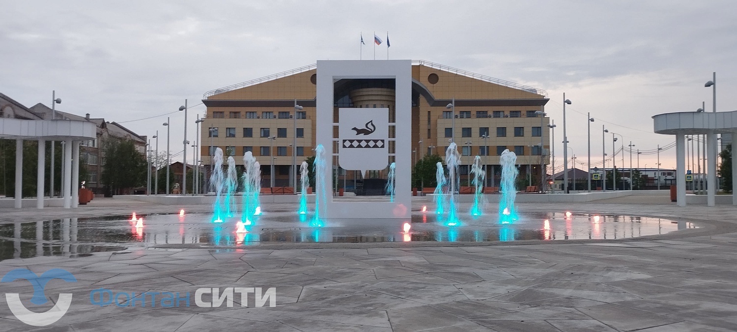 Новый пешеходный фонтан в г. Тарко-Сале, ЯНАО
