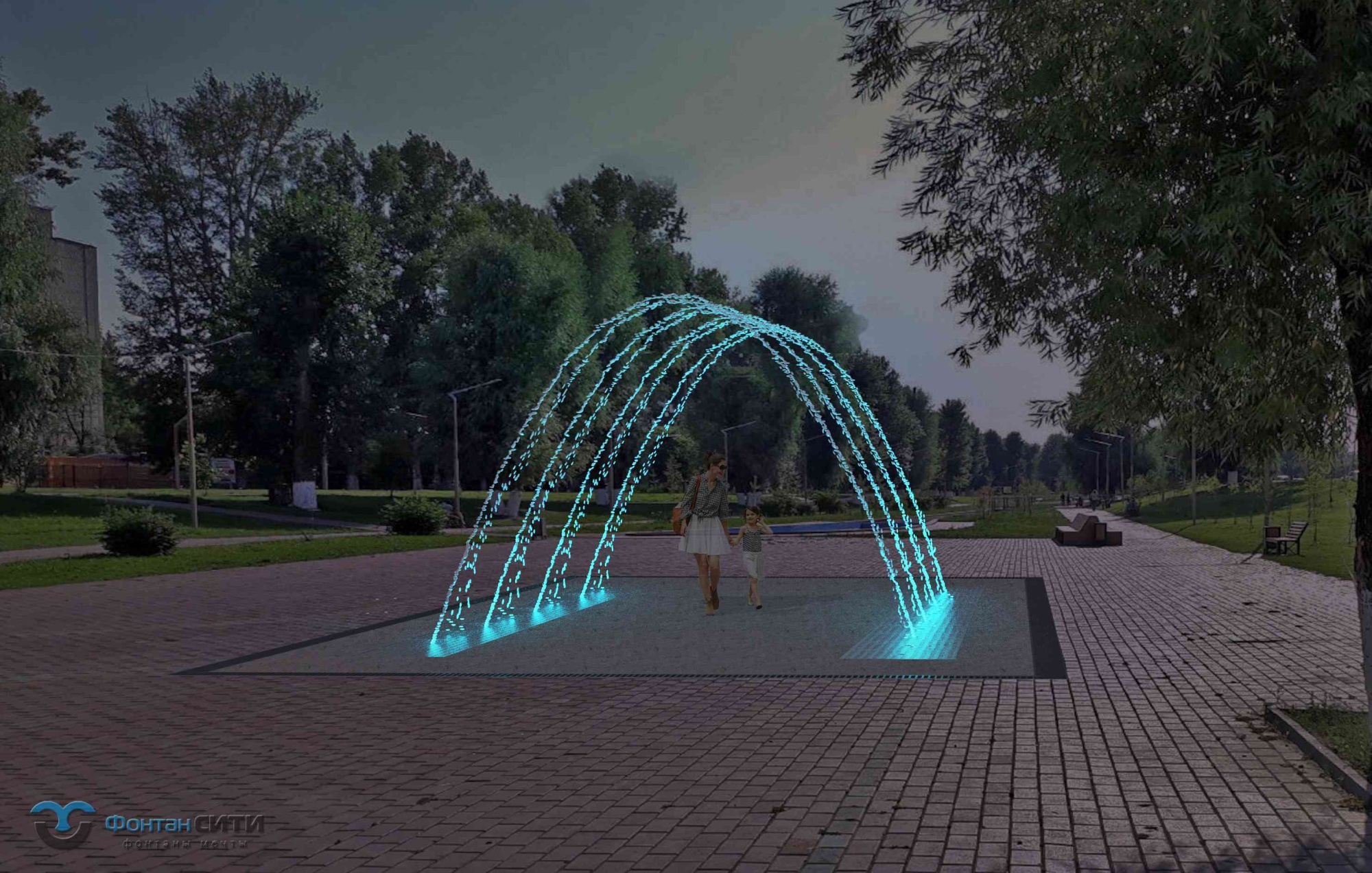 Пешеходный фонтан FC "Арка" 5000х7200