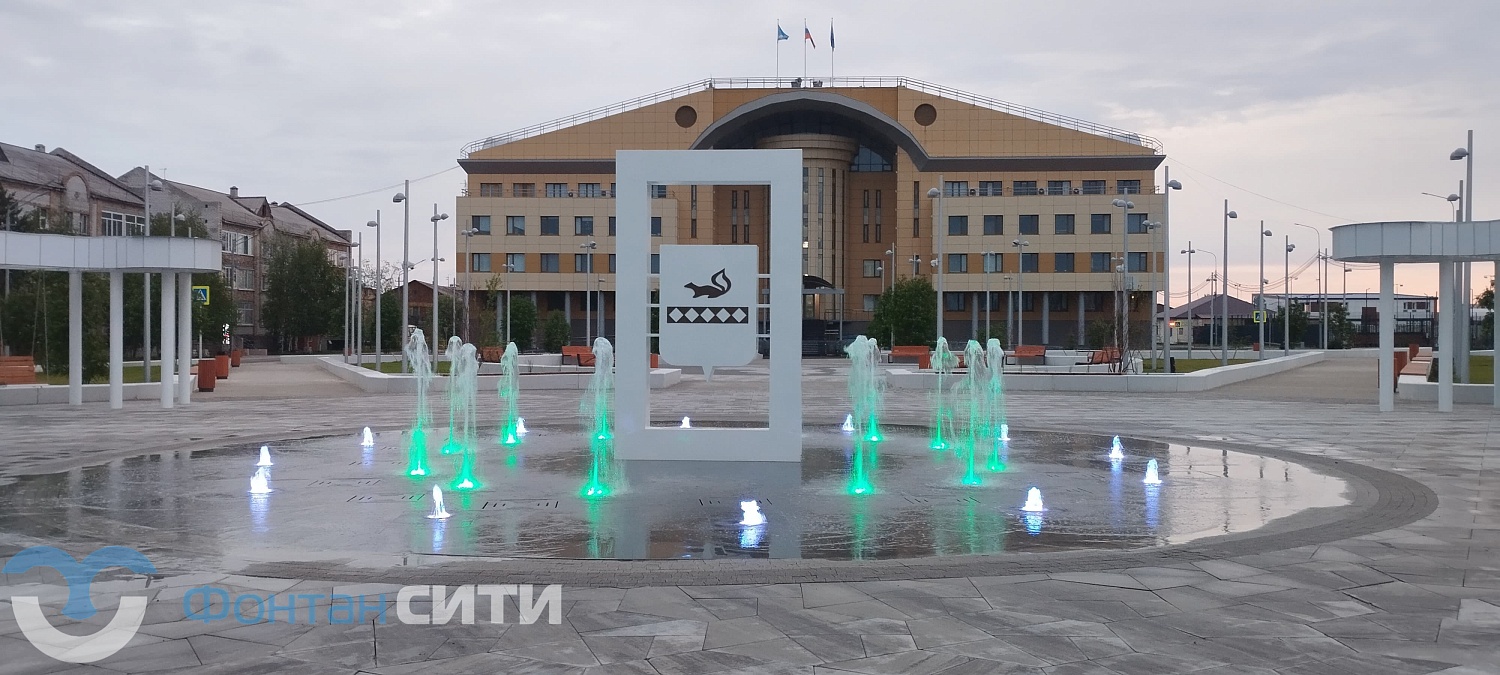 Новый пешеходный фонтан в г. Тарко-Сале, ЯНАО