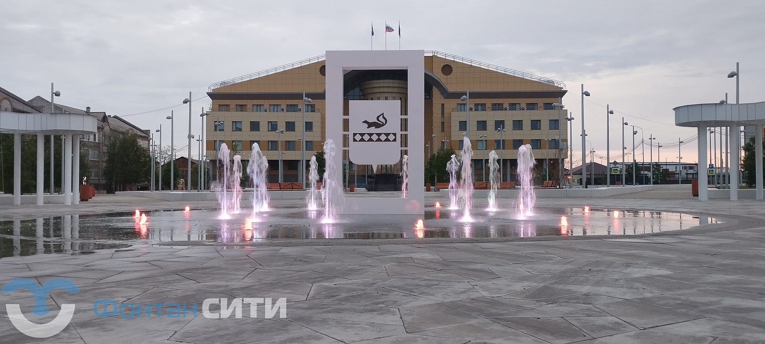 Новый пешеходный фонтан в г. Тарко-Сале, ЯНАО
