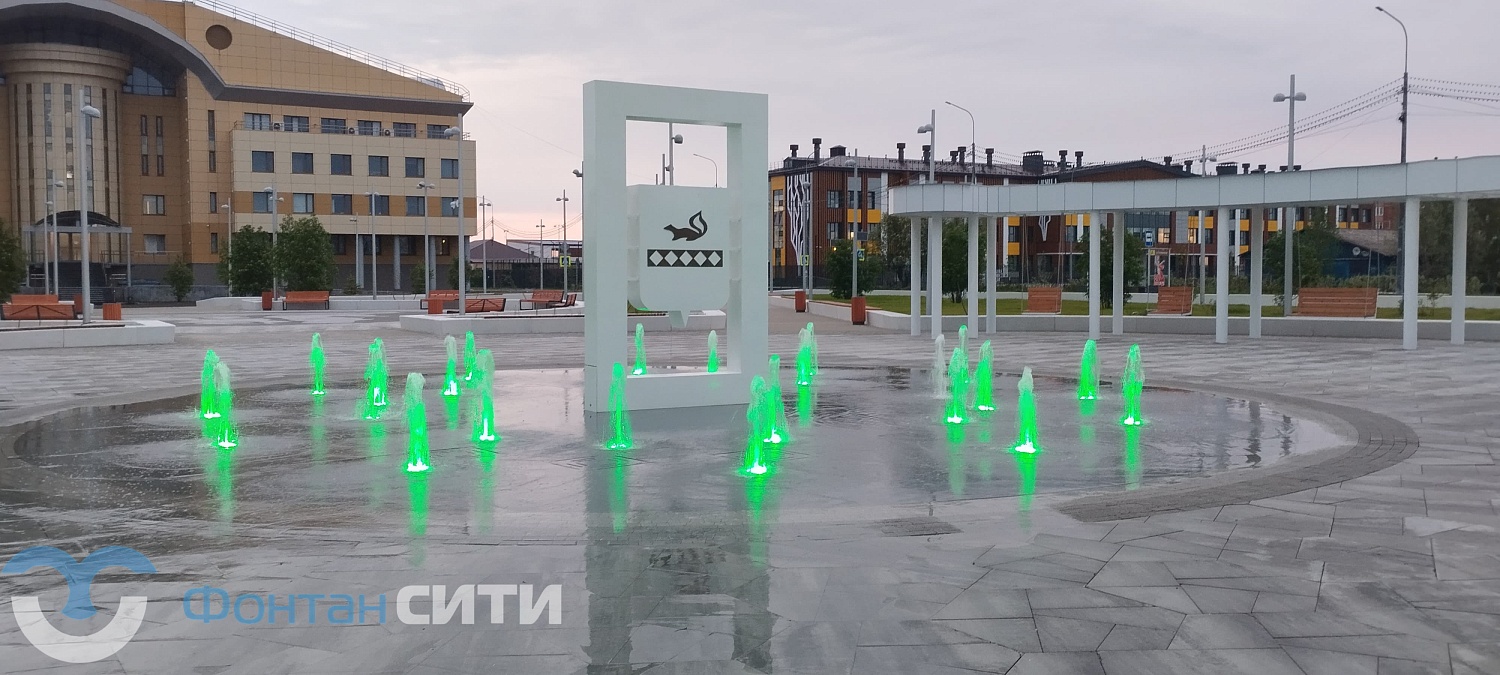 Новый пешеходный фонтан в г. Тарко-Сале, ЯНАО