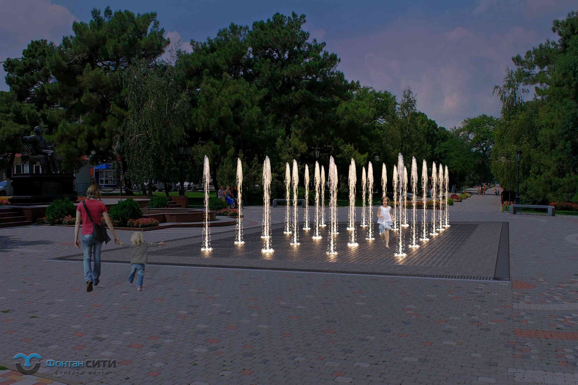 Изготовление фонтанов сухой конструкции в России. Фонтан СИТИ Тел: 8-800-234-5405