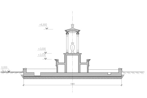 Фонтан в классическом стиле FC с ротондой 15800