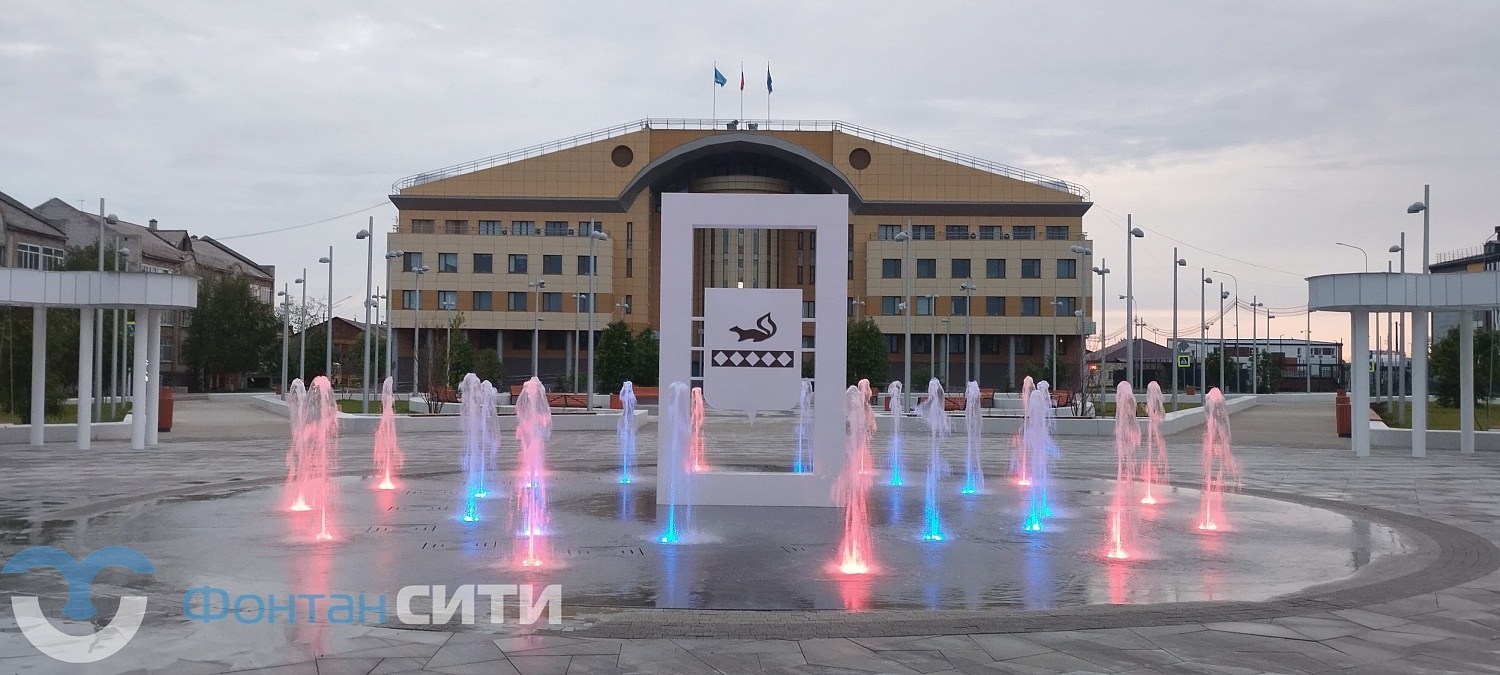 Новый пешеходный фонтан в г. Тарко-Сале, ЯНАО