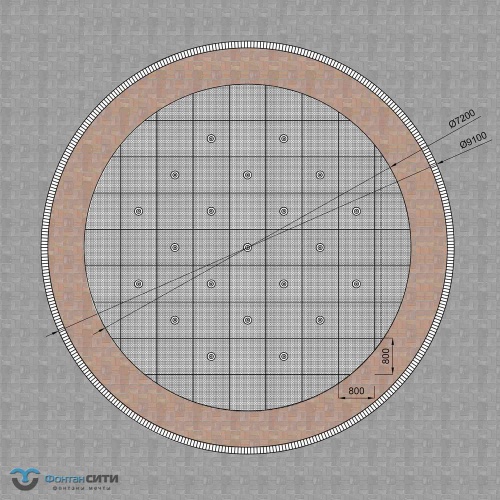 Сухой пешеходный фонтан круглой формы. Фонтан СИТИ Тел: 8-800-234-5405