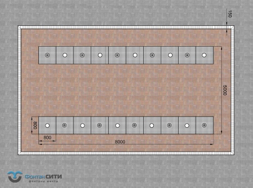Пешеходный фонтан FC "Арка" 5000х8000