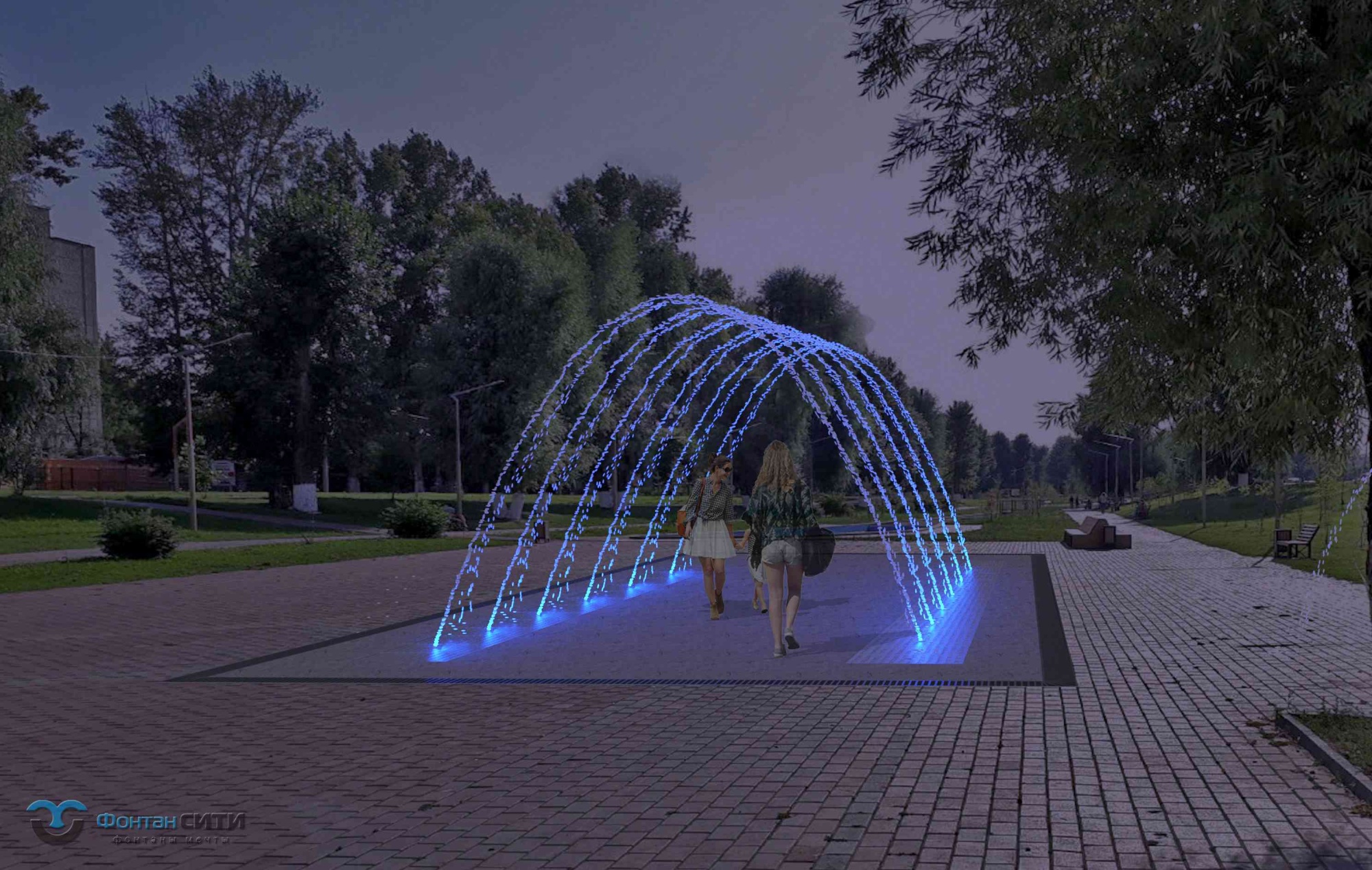 Пешеходный фонтан FC "Арка" 5000х8000