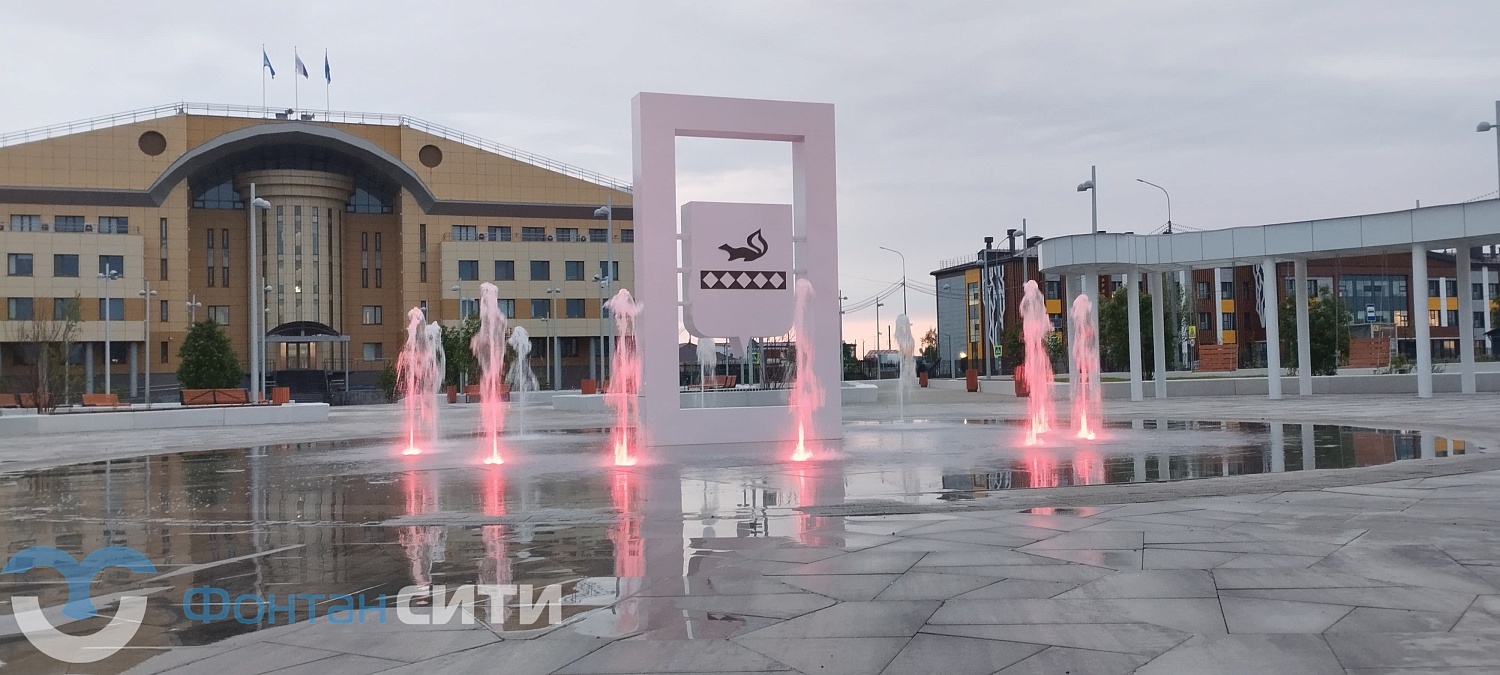 Новый пешеходный фонтан в г. Тарко-Сале, ЯНАО