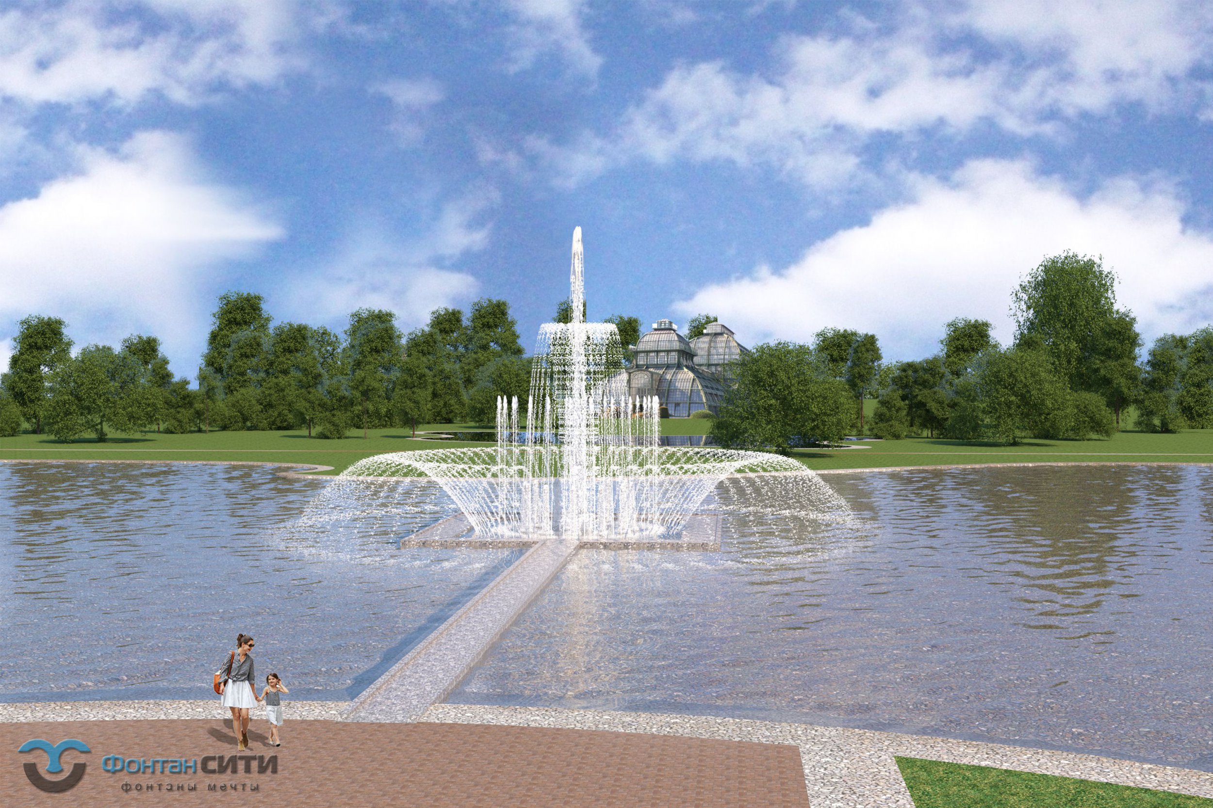 Проект Плавающий фонтан на территории частной резиденции Московская область Фонтан СИТИ Тел: 8-800-234-5405