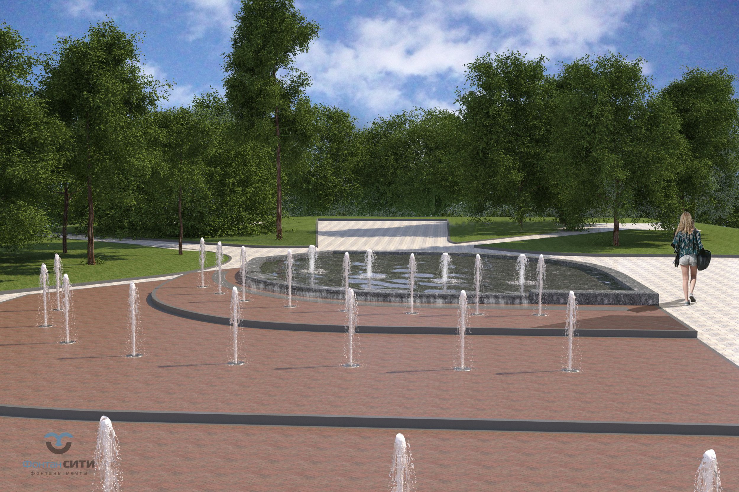Проект Визуализация пешеходного фонтана г. Елецк Фонтан СИТИ Тел: 8-800-234-5405